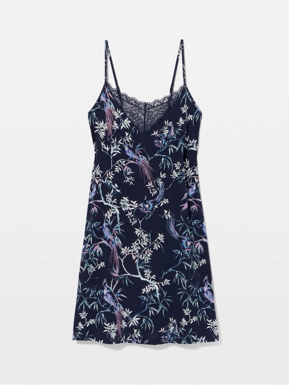 Soma Lace-Trim Chemise - Song of Paradise Navy